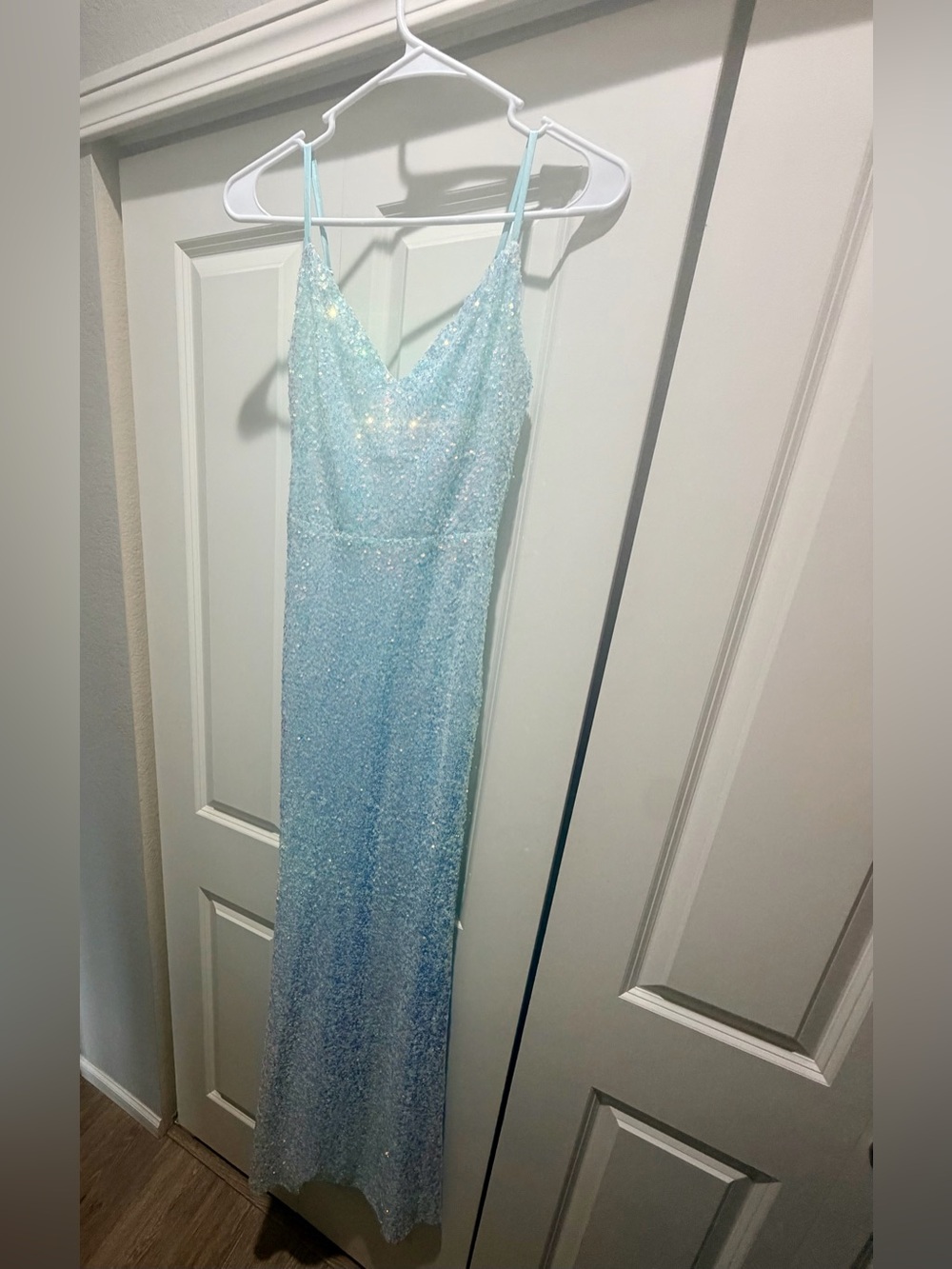 Windsor Light Blue Sequin Slip Gown